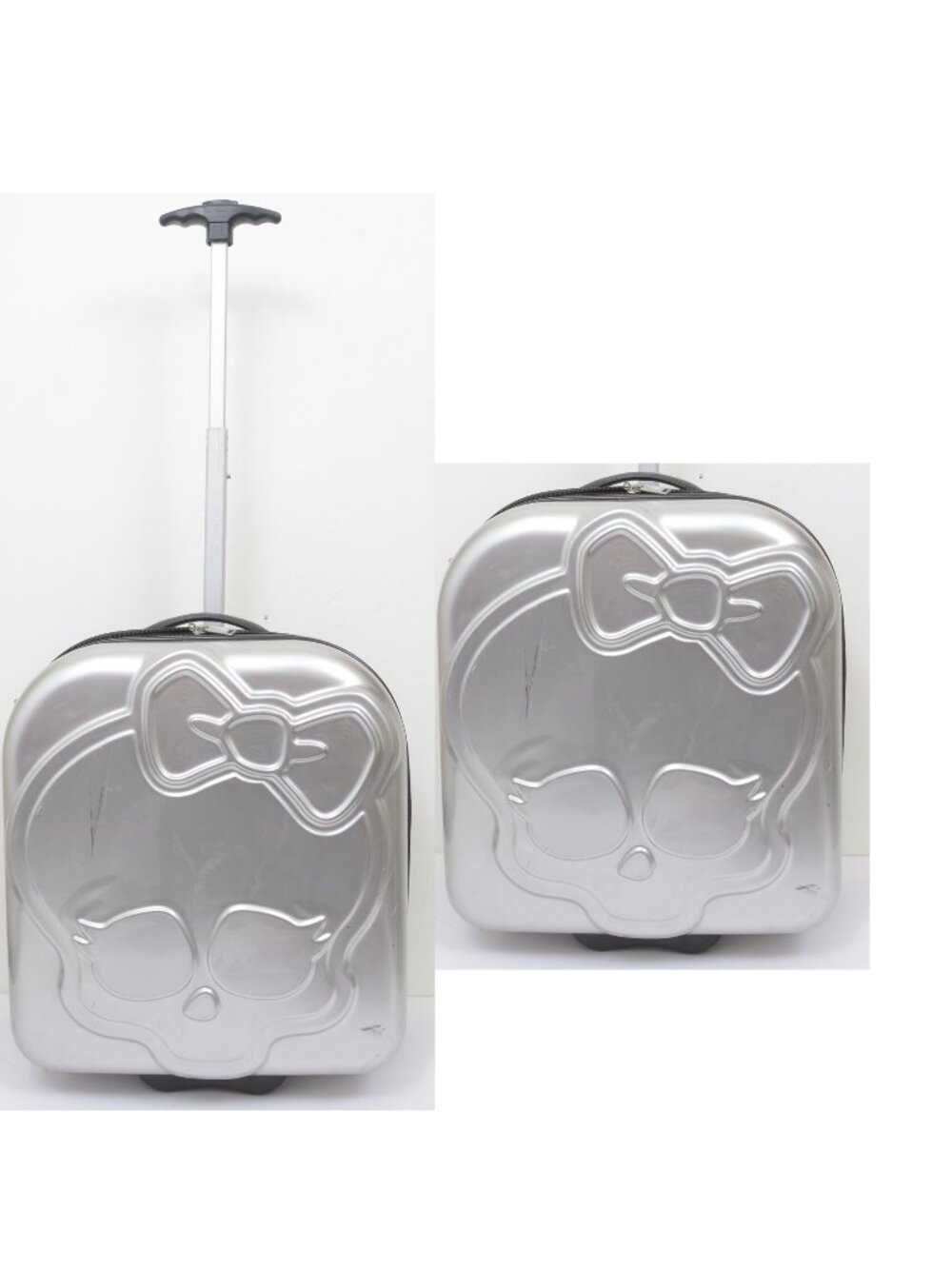Monster High Skullette Rolling Hardcase Luggage Case Silver Travel Doll Case